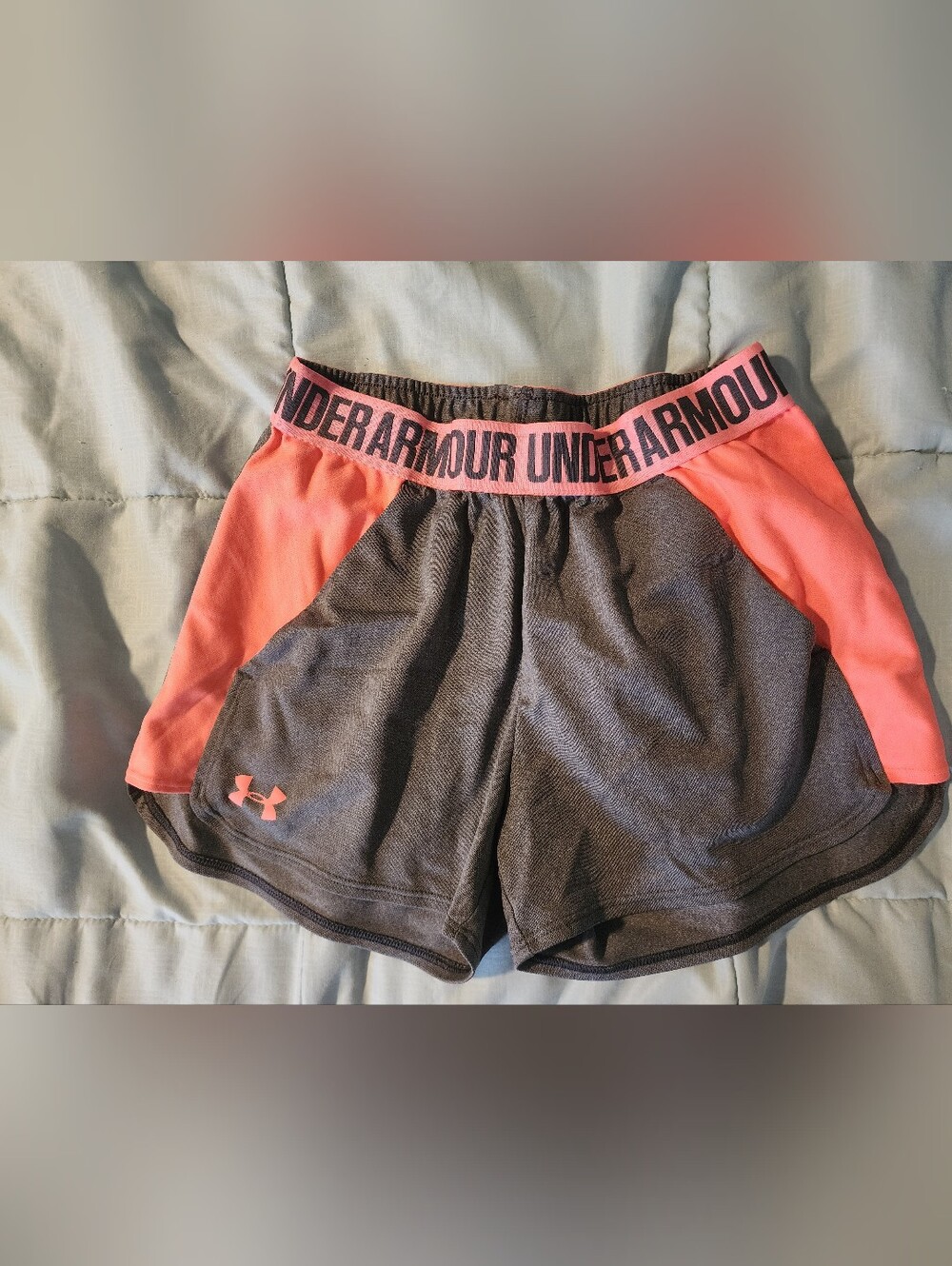 Under Armour Women's Charcoal and Coral Athletic Shorts